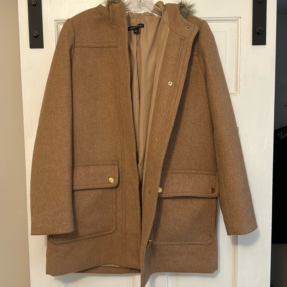 Size 2 jcrew camel coat